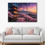 Cherry Blossom Temple canvas art - Image 3