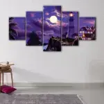 Lighthouse Under The Moon canvas art