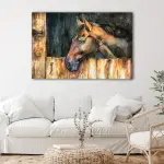 Horse in Stable canvas art - Image 2