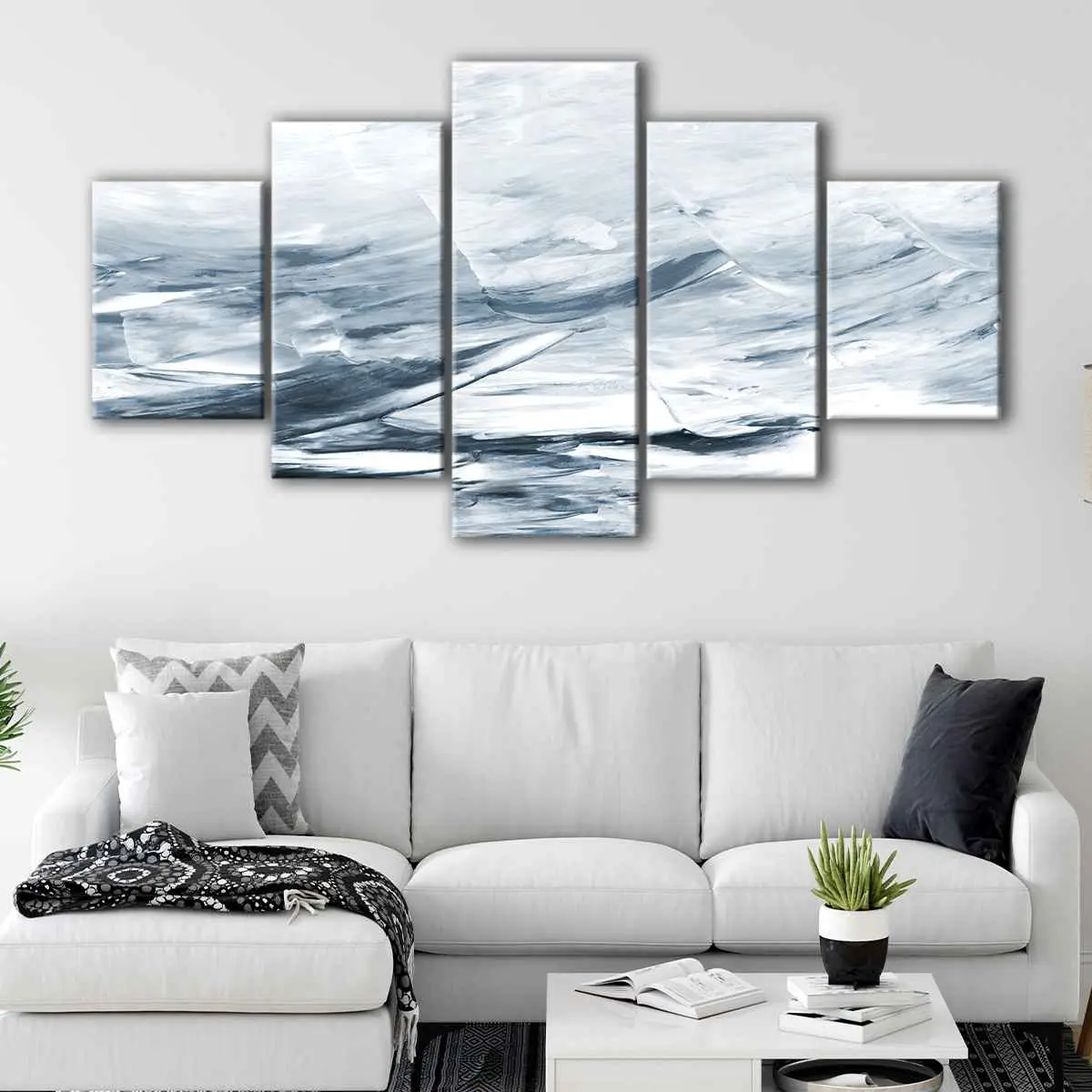 30e97f1c-5-panels-hidden-sea-canvas-art Hidden Sea canvas art - Image 1