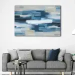 Navy Blue Abstract canvas art - Image 2