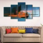 Orange and Blue Landscape canvas art - Image 4