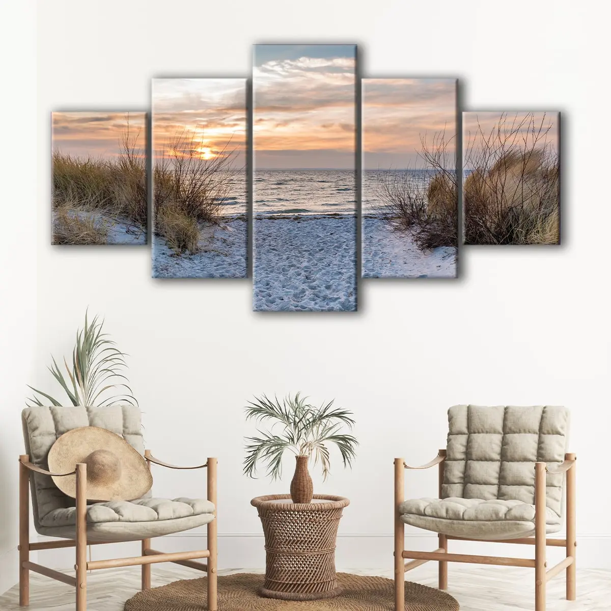3ed8a08b-5-panels-baltic-sea-beach-canvas-art Baltic Sea Beach canvas art - Image 1