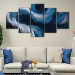 Blue And Gold Waves canvas art