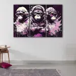 Funky 3 Wise Monkeys canvas art - Image 3
