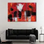 Red Abstract canvas art - Image 3