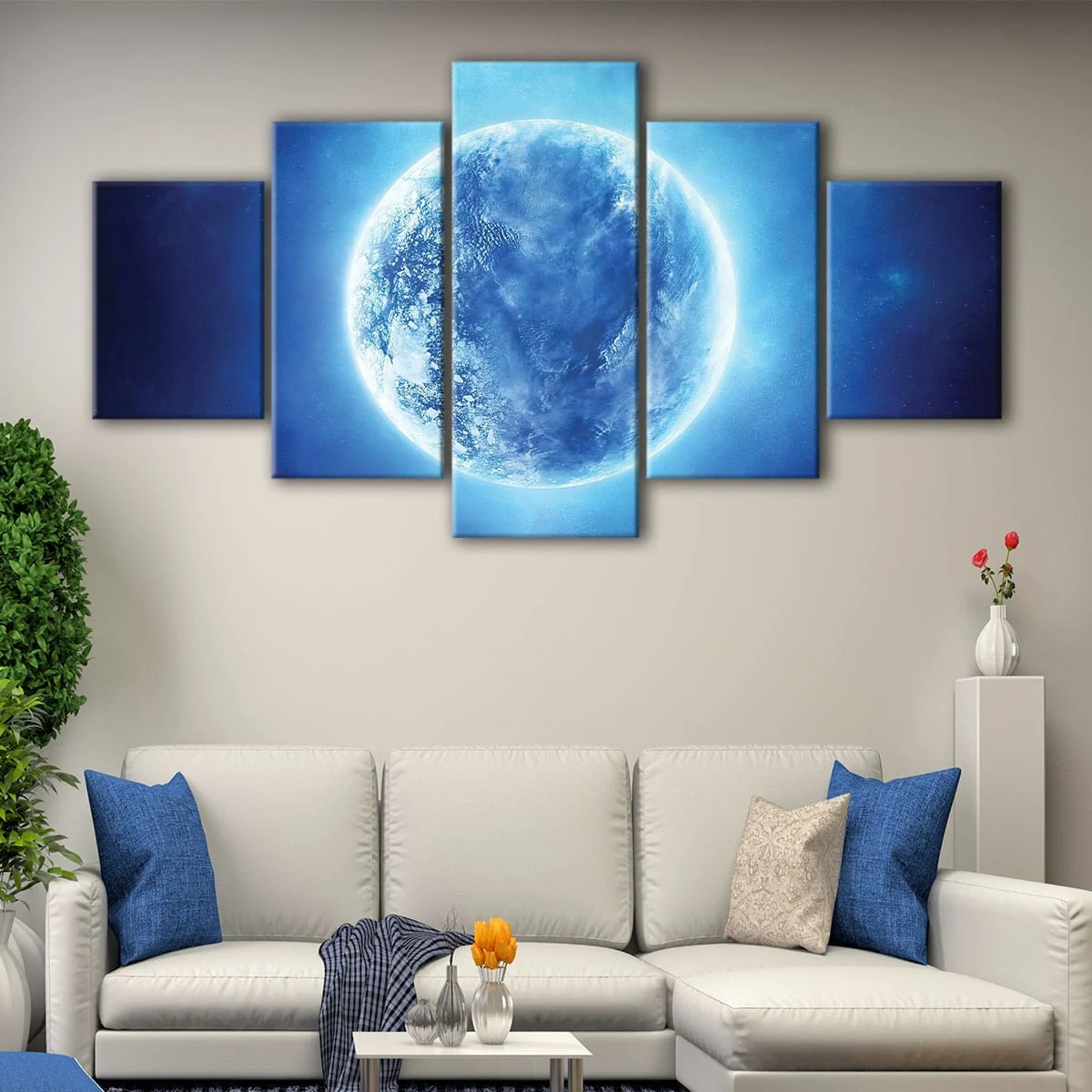 Shiny Blue Moon canvas art