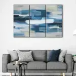 Navy Blue Abstract canvas art - Image 3