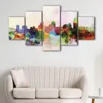 Cincinnati Watercolor Skyline canvas art