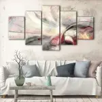 Grey & Red Lines canvas art - Image 4