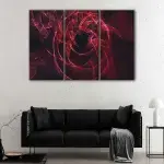 Abstract Red Fractal canvas art - Image 3