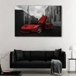 Red Ferrari canvas art - Image 2