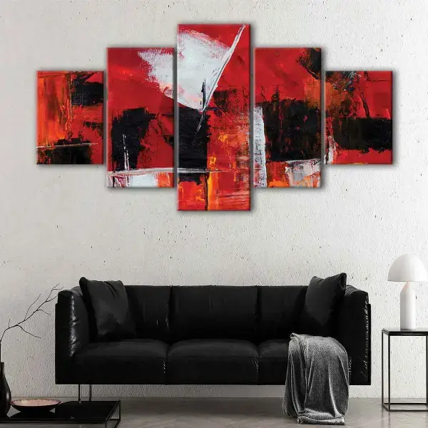Red Abstract canvas art