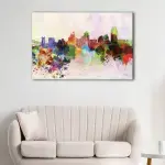 Cincinnati Watercolor Skyline canvas art - Image 2