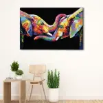 Rainbow Elephants canvas art - Image 2
