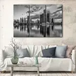 Detroit Black & White Skyline canvas art - Image 3