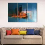 Orange and Blue Landscape canvas art - Image 3