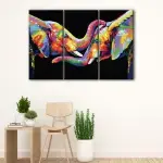 Rainbow Elephants canvas art