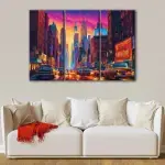 Cyberpunk New York canvas art - Image 3