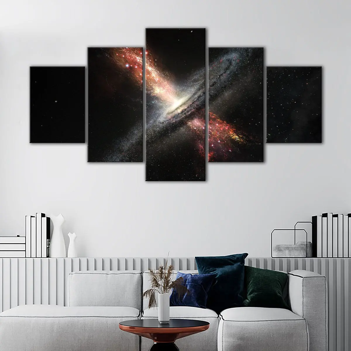 b9f4bab8-5-panels-amazing-black-wholee-canvas-art Amazing Black Hole canvas art - Image 1
