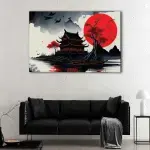 Japan Red Moon canvas art - Image 2