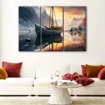 Mountains Boat canvas art - Image 3