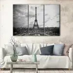 Black & White Eiffel Tower canvas art - Image 3