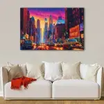 Cyberpunk New York canvas art - Image 2