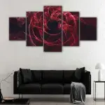 Abstract Red Fractal canvas art