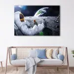 Astronaut Drinking Soda canvas art - Image 2
