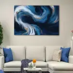 Blue And Gold Waves canvas art - Image 2