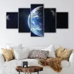 Earth and Moon canvas art