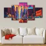 Cyberpunk New York canvas art - Image 4