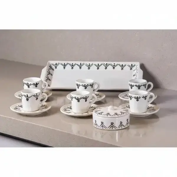 Amazigh | 15 Pièces,"AMAZIGH |  Coffee set in pottery for 6 people