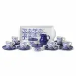 Blue Wrought Iron Pottery Dinnerware Set 22-Piece - Image 4