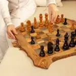 Carved for Great Minds Olive Wood Chess Set - Image 3