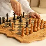 Carved for Great Minds Olive Wood Chess Set - Image 8