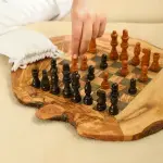 Carved for Great Minds Olive Wood Chess Set - Image 6