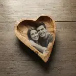 Custom Couple Portrait Heart Shaped Wood - Image 8