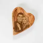 Custom Couple Portrait Heart Shaped Wood - Image 7