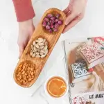 Divided Wooden Serving Dish Olive Wood - Image 2