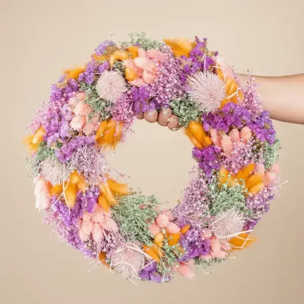 Dried flower wreath Pastel Lover