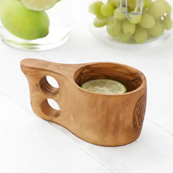 Durable Kuksa Cup Handmade from Olive Wood