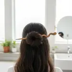 Handmade Olive Wood Hair Stick - Image 7