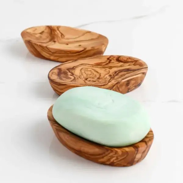 Handmade Olive Wood Oval Soap Dish