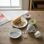 Kids Cat Design Pottery Dinnerware Set 5-Piece - Image 12