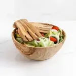 Large Olive Wooden Salad Bowl, Tunisian Handmade - Image 6
