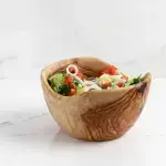 Large Rustic Wooden Salad Bowl Handmade from Olive Wood - Image 2