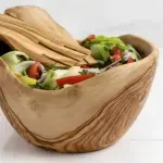 Large Rustic Wooden Salad Bowl Handmade from Olive Wood - Image 9