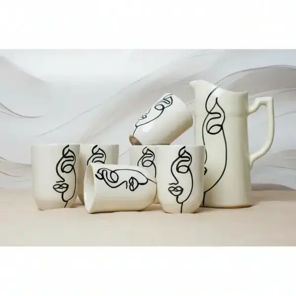 Margoum Pottery Coffee Service Set 15-Piece